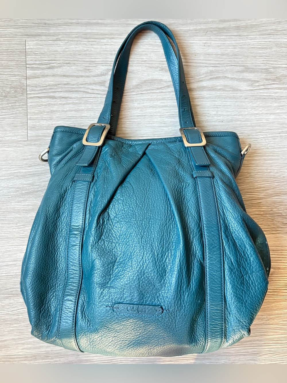 Cole Haan Teal Pebbled Leather Women’s Large Shoulder Bag